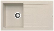 Lavello integrato 1 vasca in granito beige DELINIA Alazia L 50 x L 86 cm