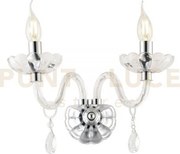 Applique a parete riflesso cromo 2 luci attacco e14 40x18x35cm deco...