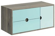 Mobile da bagno sotto lavabo VISOBATH Kompas blu L 35 x H 48 x P 22 cm 2 cassetti 1 anta, lavabo non incluso