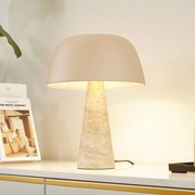 Lampada da tavolo Magritt Lindby, Crema / Ambra, Soggiorno / Sala da pranzo, Pietra, Moderno, Lampada da tavolo