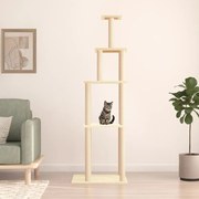 Albero per gatti con tiragraffi in sisal crema 183 cm