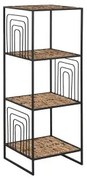 Scaffale Home ESPRIT Nero Metallo Fibra 35 x 35 x 98 cm