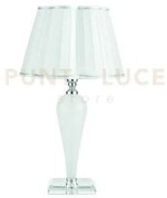 Lume piccolo debussy bianco e cromo 1 lume attacco e14 con paralume