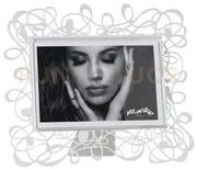 Portafoto di design scarabocchio piccolo orizzontale bianco marmo i...