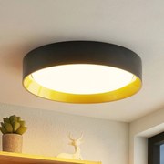 Plafoniera a LED Kambia Lindby, Nero, Soggiorno / Sala da pranzo, Alluminio, Moderno, Plafoniera LED