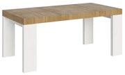 Tavolo allungabile 90x180/284 cm Roxell Mix piano Quercia Natura - gambe Bianco Frassino