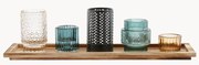 Set portacandele con vassoio in legno Elviena 6 pz