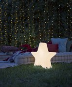 Lampada da terra a forma di stella di Natale bianca 60 cm con LED RGBW ricaricabile - Nova