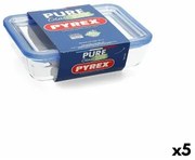 Porta pranzo Ermetico Pyrex Pure Glass Trasparente Vetro (1,5 L) (5 Unità)