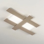 Plafoniera Contemporanea Doha Alluminio Tortora 1 Luce Led 50W