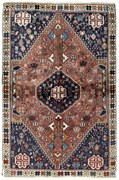 Shiraz Tappeto 100 x 150 Rosso (Iran) Annodato A Mano