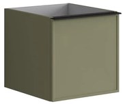 Struttura semi colonna da bagno Pixel 1 cassetto laccato opaco verde salvia L 40 x H 40 x P 45.5 cm