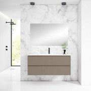 Mobile sottolavabo e lavabo Ares tortora L 120 cm