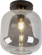Plafoniera di design nera e oro con vetro fumé - Zuzanna