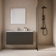 Mobile da bagno sospeso sotto lavabo L 119.5 x H 50 x P 45.5 cm grigio opaco, 2 cassetti VISOBATH Opera