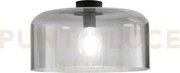 Plafoniera gibus fume' 1 luce attacco e27 40x40x23cm in vetro soffiato