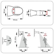 Sensore di movimento protezione IP65 Nero
