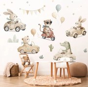 Adesivi mural - Animali in auto | Inspio