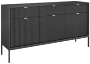 Credenza con 3 ante e 3 cassetti Nera - LIOUBA di Pascal MORABITO