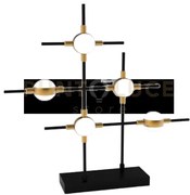 Lampada da tavolo molecular 5lt nero opaco con oro, led 3000k 12w, ...