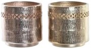 Vaso DKD Home Decor Rame Dorato Metallo Alluminio Fustellatura Arabo 17 x 17 x 17 cm (2 Unità)