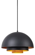 Lampada a Sospensione Moderna Nera con Interno Dorato - Loes