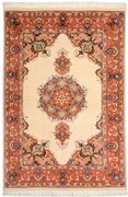 Tabriz Tappeto 100x150 Beige (Iran) Annodato A Mano