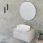 Mobile Bagno Sumod "Unit Two" Sospeso da 80 cm Cemento Grigio Cielo