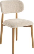 ALMO Beige (tessuto Juto 4) / telaio in rovere laccato - SEDIA IN LEGNO PER SOGGIORNO SALA DA PRANZO CUCINA RETRO