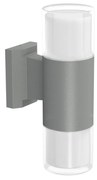 Applique Cilindrica Bidirezionale Grigia IP54 con 2 basi GU10