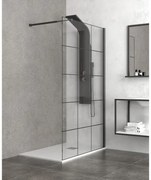 Kamalu - Box doccia walkin 80 cm con telaio nero NICO-W1000