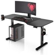 Scrivania Regolabile in Altezza Diablo X-Tensio 1600 Nero