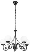 Brilagi - LED Lampadario a sospensione con catena COTTAGE 5xG9/40W/230V nero/bianco