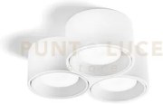 Nasso lampada da soffitto 3 luci attacco gx53 tonda bianco in gesso...