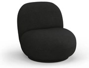 Poltrona nera in tessuto bouclé Chuck - Micadoni Home
