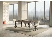 Tavolo Paxon Allungabile piano Noce 90x160 Allungato 420 telaio Antracite