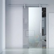 Porta scorrevole sinistra Neutra in acciaio trasparente, L 86 x H 215 cm, con binario Ermes