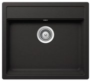 Lavello integrato 1 vasca in quarzo nero DELINIA Onega L 51 x L 57 cm