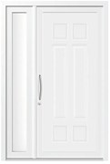 Portoncino d'ingresso in pvc Classic4 L 90 x H 210 cm bianco apertura destra