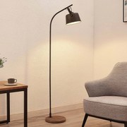 Lindby Rubinjo piantana con base di legno, 1 luce