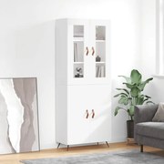 Credenza bianca 69,5x34x180 cm in legno multistrato