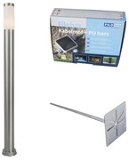 Lampada da esterno palo in acciaio 110 cm IP44 - Rox con picchetto da terra e pressacavo