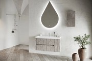 Pensile bagno Portofino grigio antico in vetro, 1 anta apertura da sinistra P 15 x L 30 x H 30 cm