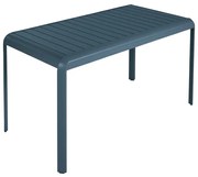 Tavolo da pranzo per giardino Idaho NATERIAL struttura e superficie in alluminio blu per 4 persone 144x70cm