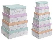 Set di Scatole per Sistemare Impilabili DKD Home Decor Marino Cartone (43,5 x 33,5 x 15,5 cm)