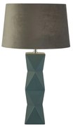 Lampada Da Scrivania Chatham Ceramica Blu Tessuto Grigio 1 Luce E27