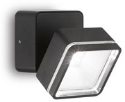 Applique Moderna Square Omega Metallo Nero Led 7W 4000K Luce Naturale