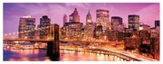 Stampa su tela Ny Violet Skyline, multicolore 60 x 160 cm