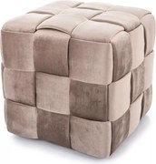 Pouf Casel Velvet in velluto color beige scuro – 42x42x42 cm