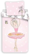 Set copripiumino e federa da bambini rosa in cotone per letto singolo 140x200 cm Ballerina – Jerry Fabrics